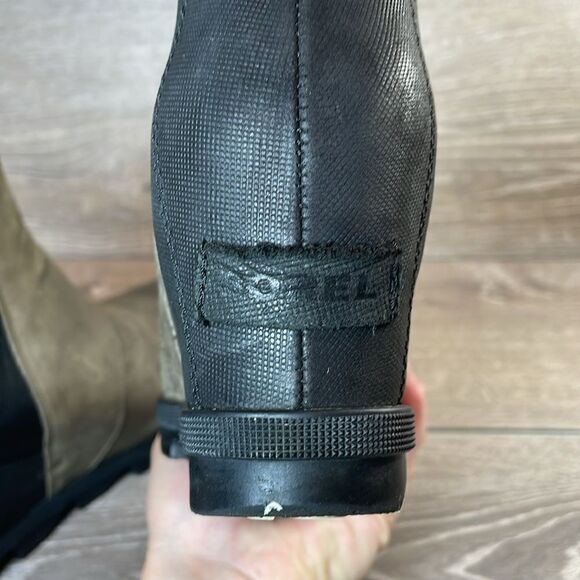 Sorel Joan of Arctic Wedge II Womens Sz 8.5 Quarry Gray Black Leather Ankle Boot - Picture 11 of 11
